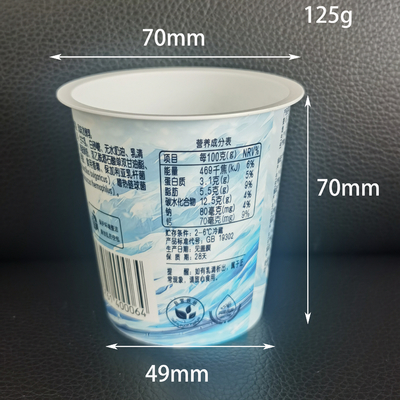 polystyren-Jogurt-Behälter-Schalen 120g 125ml Wegwerfmit Aluminiumfolie-Deckeln