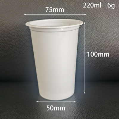 75mm Wegwerfschalen-Behälter joghurt-220ml mit Aluminiumfolie-Deckeln