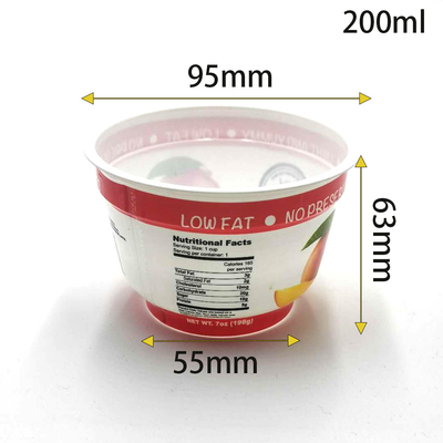 Nahrungsmittelgradkundengebundene Plastikjoghurt-Milchgetränkwegwerfschale mit Aluminiumfoliedeckel
