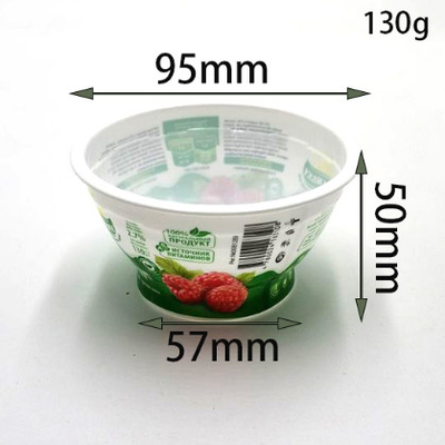 Nahrungsmittelgradplastikschalen4oz kundengebundene Plastikjoghurt-Milchgetränkschale mit Aluminiumfoliedeckel